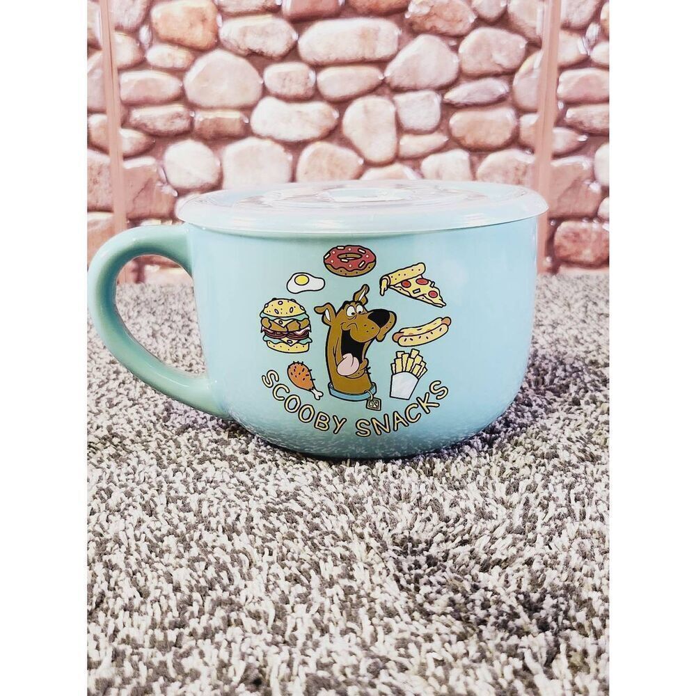 Scooby Doo Scooby Snack Food Pattern 24oz Ceramic Soup Mug with Lid Collectors